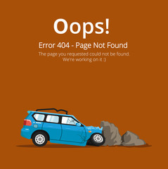 Poster - Error 404 page layout vector design. Website 404 page creative concept. The page you requested could not be found. Oops 404 error page. 