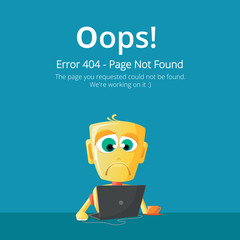 Poster - Error 404 page layout vector design. Website 404 page creative concept. The page you requested could not be found. Oops 404 error page. 