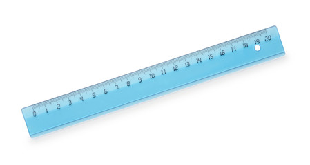 Plastic ruler isolated on white