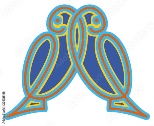 Motif Pigeon Oiseau Abstrait Illustration Bleu Coloré