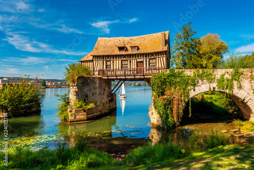 Foto  Old Timbered Water Mill in Vernon Normandy France