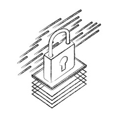 Canvas Print - padlock isometric security protection icon