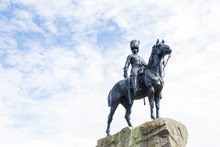 The Royal Scots Greys Monument Statue In Edinburgh, Scotland