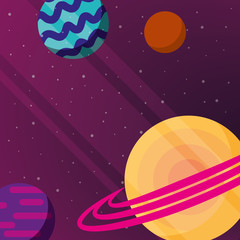 Sticker - space solar system concept