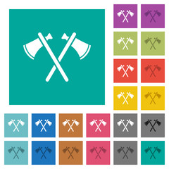 Wall Mural - Two tomahawks square flat multi colored icons