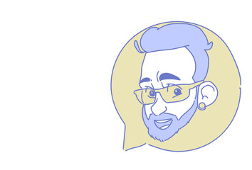 Poster - male head chat bubble profile icon man