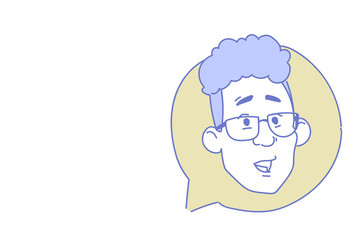 Poster - male head chat bubble profile icon man