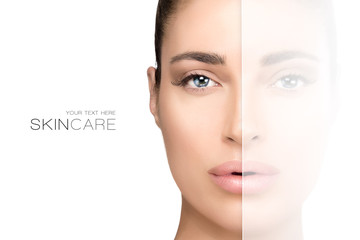 Wall Mural - skin care concept. perfect skin. makeup no make up.