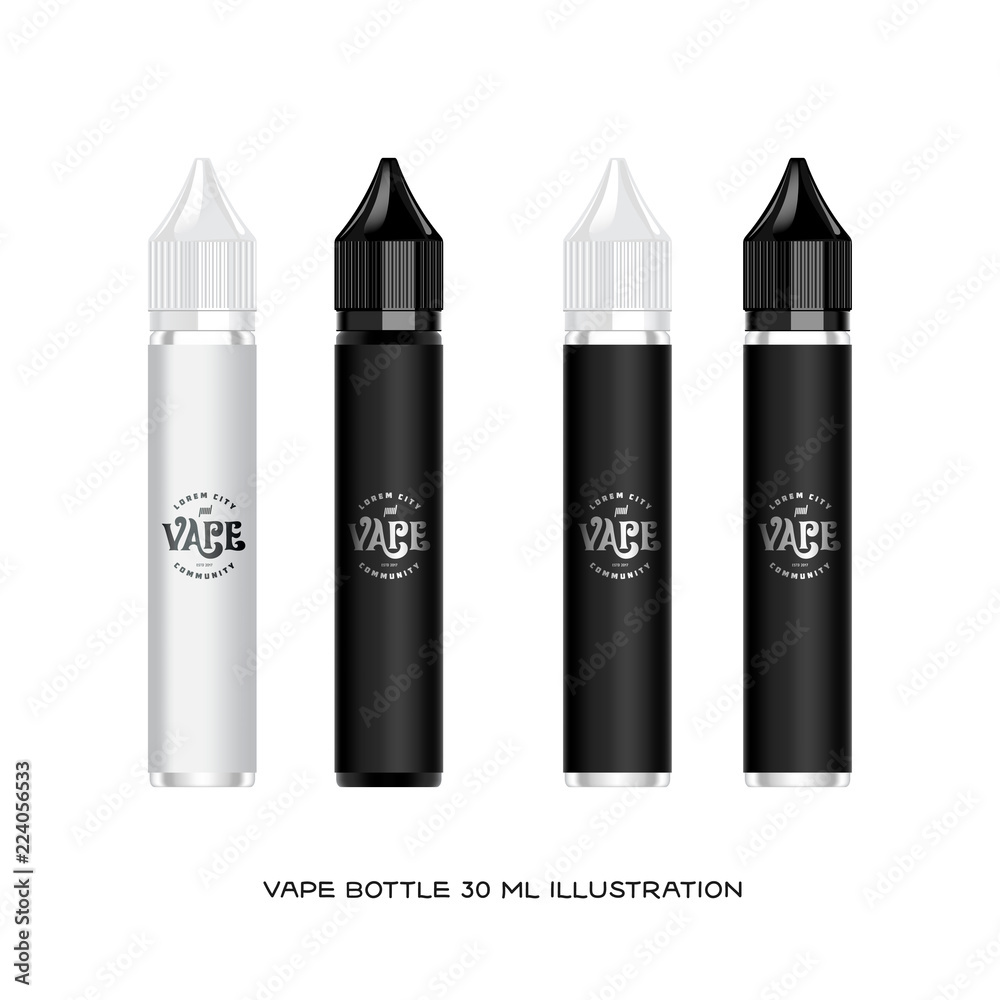 Vape liquid plastic bottle packaging mockup. Vector illustration. Stock ...