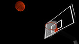 Fototapeta Sport - 3D illustration of Basketball hoop in a professional basketball arena.