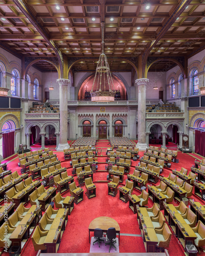 House of Assembly chamber from the balcony inside the New York State ...