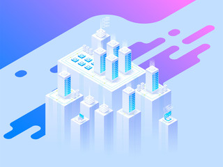 Poster - big data center and cloud storage technology.
