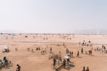 Wall Mural - Beautiful art installations in the middle of a desert.