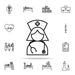 Sticker - doctor icon. Hospital icons universal set for web and mobile