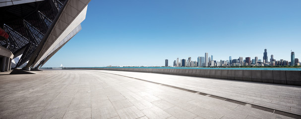 Canvas Print - empty ground with skyline