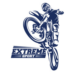 Wall Mural - Moto Track or Motocross Jump Illustration, Logo Inspiration Vector