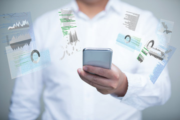 Wall Mural - man working in new technology