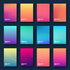 Poster - Minimal cover design. Halftone gradients, abstract geometric background. Set of abstract patterns for cover design in cold and warm colors