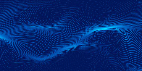 Poster - blue 3d particles background design