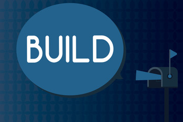 Poster - Text sign showing Build. Conceptual photo Construct something by putting material together over a period of time.