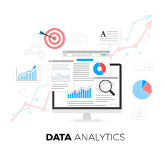 Poster - Data analytics information and web development website statistic. Vector illustration