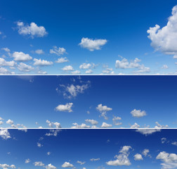 Wall Mural - Beautiful blue sky panoramas. Three different panoramas of blue sky.