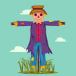 © eduardrobert - Cartoon scarecrow of straws