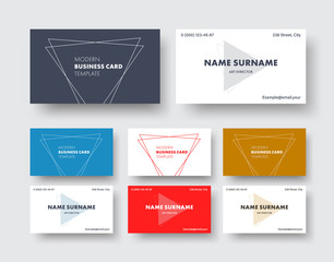 Aufkleber - design of a business card in a minimalist style with intersecting triangles