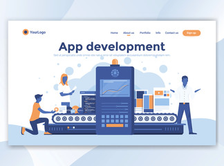 Poster - Flat Modern design of wesite template - App development