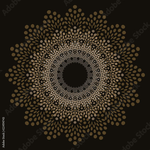 Fotografia, Obraz graphic doily flake in transparent shades of gold on black