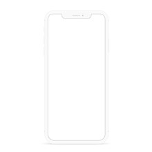 vector drawing modern smart phone, white flat phone design white screen