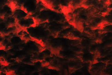 Wall Mural - red and black cloudy sky, background texture