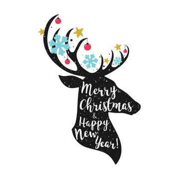 Christmas deer. Merry Christmas and Happy New year.