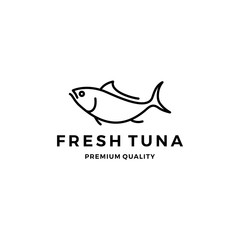 Wall Mural - tuna fish logo emblem label seafood vector icon