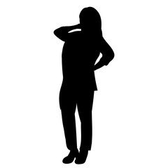 Wall Mural - isolated, silhouette girl posing