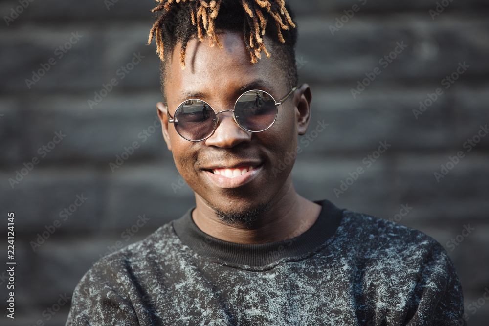 Smiling Cool African American Man With Dreadlocks And
