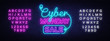 © Ivan - Cyber Monday, discount sale concept Vector illustration in neon style, online shopping and marketing concept. Neon luminous signboard, bright banner, Light advertisement. Editing text neon sign