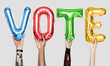 © Rawpixel.com - Colorful alphabet balloons forming the word vote