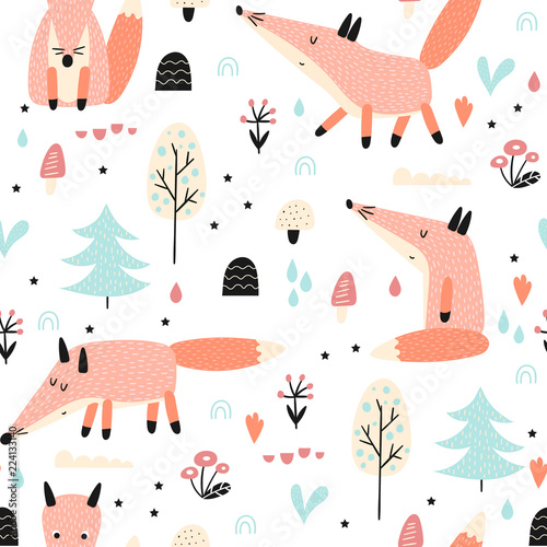 seamless-pattern-with-fox-in-forest