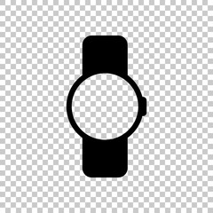 Poster - Hand smart watch with round display. Technology icon. On transpa