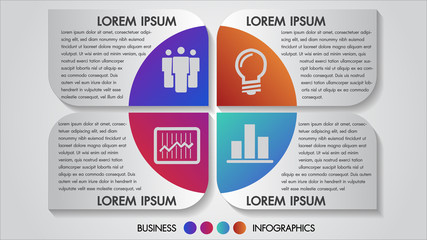 Wall Mural - vector illustration business infographics 4 options design concept multicolor. template for brochure