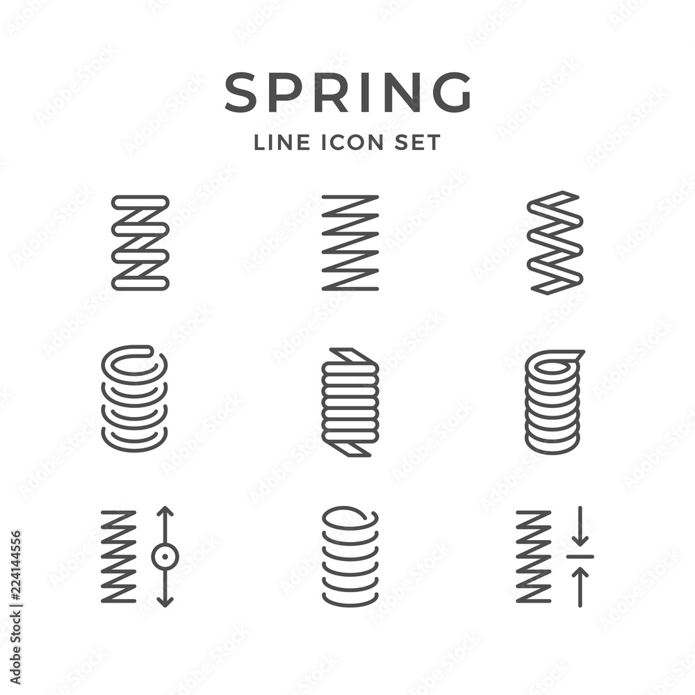 Set line icons of spring - obrazy, fototapety, plakaty 