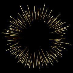 Black holiday background with golden shiny firework.