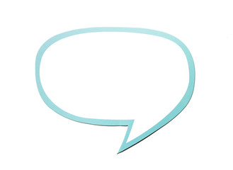 Wall Mural - speech bubble as a cloud with blue border isolated on white background. copy space