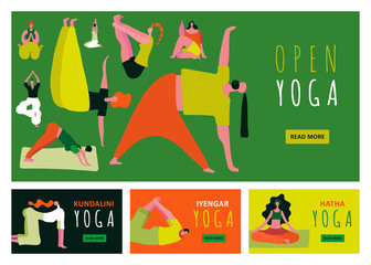 Canvas Print - Yoga Banners Set