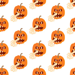 Wall Mural - Halloween pumpkin seamless pattern