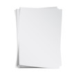Stack of blank sheets with shadow, vector template, isolated on white