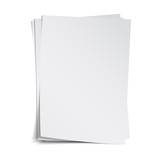 Fototapeta  - Stack of blank sheets with shadow, vector template, isolated on white
