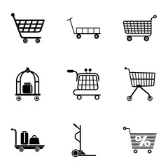 Poster - Dolly icons set. Simple set of 9 dolly vector icons for web isolated on white background
