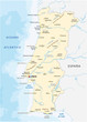 © lesniewski - Portugal vector map with major cities and rivers